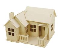 Creativ 57875 - Kit di costruzione in legno 3D, casa con terrazza, dimensioni 19 x 17,5 x 15 cm, ply, 1 pezzo, legno