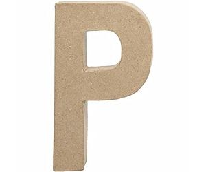Creativ - Lettera P in cartapesta, 20,5 cm