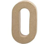 Creativ - Numero 0 tridimensionale in cartapesta, 20 cm