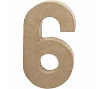 Creativ - Numero 6 tridimensionale in cartapesta, 20 cm