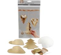 Creativ Ornamenti Natalizi Kit Fai da Te, Carta in Ecopelle, Similpelle Poliestere, Oro, Taglia unica