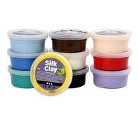 Creativ - Pasta per modellaggio Silk Clay Basic 1 (I) , colori assortiti, 10 x 40 g