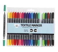 Creativ Fabric Textile Markers, Double Tip, Assorted (Pack of 20)