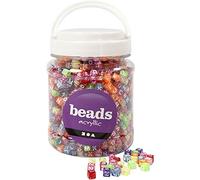 Creativ Perline con lettere (foro 7 x 7 x 7 mm, 333, 500 g, colori assortiti)