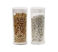 Creativ Perline Rocaille, misura 15/0, dimensione foro 0,5-0,8 mm, oro, argento, 2 x 7 g