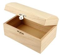 Creativ - Scatola in legno con coperchio ricurvo e chiusura metallica