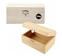 Creativ - Scatola in legno con coperchio ricurvo e chiusura metallica