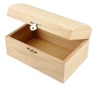 Creativ - Scatola in legno con coperchio ricurvo e chiusura metallica