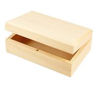 Creativ - Scatola lunga in legno per gioielli, con chiusura magnetica, coperchio integrato