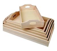 Creativ - Set di vassoi in legno, 6 pezzi