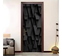 creativa Adesivi Autoadesivi per porta 95x223 cm Giunzione Geometrica 3d Poster per Porte Vinile Rimovibile Impermeabile Nero per Camera da Letto Cucina Decor Carta Parati Porta