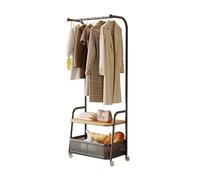 Creativa Art Floor Coat Rack verticale Ferro Storage Shelf French Style Cream Hanger per camera da letto Moderno Nero Stand con Net Basket Elegante nizer per la decorazione della casa.