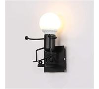 Creativa Lampada da Parete Robot, Moderna Applique da Parete Interno Skateboard Lampada da Comodino Bambini E27 per Camera da Letto, Soggiorno, Corridoio, Scala, Lampadine non Incluse,Nero