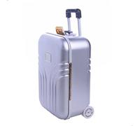 Creativa Salvadanaio, Mini Trolley Piccolo Salvadanaio, Decorazione Moderna per Desktop, Viaggio in Plastica ABS, Bella Scatola Viaggio, 16x10,5x7 Cm (1 Pezzo Argento)
