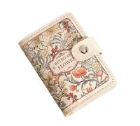 Creative 20 Card Pockets PU Leather Mini Wallets RFID Blocking ID Holder Laminated Concealed Pull-out Business Case(Beige)