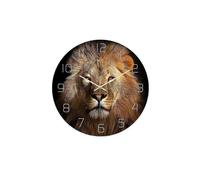 Creative Acrylic Clock Lion Pattern Uv Printed Wall Clock Household Bedroom Hanging Bar Decor Without Battery