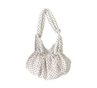 Creative Adjustable Drawstring Crossbody Bag Dot Design Lightweight Cotton Shoulder Purse for Casual Wear Fashionable Korean Inspired Shoulder