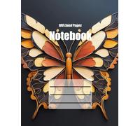 Creative Africa Space's Carved Butterfly Notebook, 100 Lined Pages, 8.5' x 11': For study, work, journaling, note taking, and whatever else you want to write.