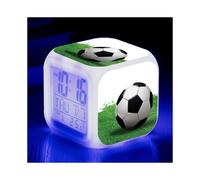 Creative Alarm Clock, Football Led Multiple Functional Colorful Color Changing Luminous Alarm Clock Student Silent Alarm Clock, Very Suitable As A Chi