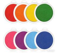 Creative Art Supply Tamponi per inchiostri per bambini Set 8 tamponi per timbri per pittura con le dita Inchiostri a base d ' acqua lavabili sicuri per progetti creativi Grandi tamponi per timbri