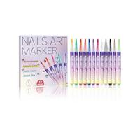 Creative Artistry Showcase: Nail polish paint pens enable abstract and geometric pattern creation, offering a creative expression tool for designing text symbols and layering colors, allowing users to