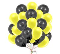 Creative Balloons Palloncini gialli e neri, 12,7 cm, piccoli palloncini a tema ape, per feste di compleanno, matrimoni, baby shower, feste, confezione da 30 (5 BLK YLW)