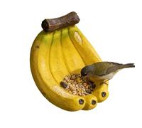 Creative Banana Bird Feeder | Resin, Funny Fruit Shape | Hanging Decorative Outdoor Ornament For Garden, Patio, Yard | Unique Art Home & Courtyard Decor