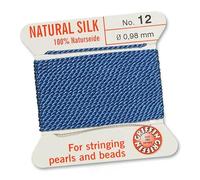 Creative-Beads - Filo per perline, filo di seta per perle da infilare, estremità del filo flessibile utilizzabile come ago, spessore 0,98 mm, lunghezza 2 m, colore azzurro