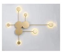 Creative Black/Gold/LED Wall Lamp for Living Room Bedroom Bedside Nordic Decoration Designer Corridor Hotel Loft Wall Lights (Color : Gold2Heads Size : WhiteLight) (Gold6heads WhiteLight)