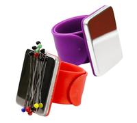 Creative Buddy Duo - Set di 2 cuscinetti magnetici per spille, colore: rosso e viola