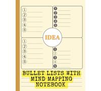 Creative Bullet Lists With Mind Mapping Notebook: A Hundred Pages Of Specially Designed Blank 4 Bullet Lists With Simple Mind Mapping And Writing ... Notes Layout. Cover. Cream Paper. 8.5" x 11".