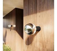 creative cables - Applique con Lampadina a Vista Mezza Sfera Argento - Waterproof IP44 - con Lampadina, Nero