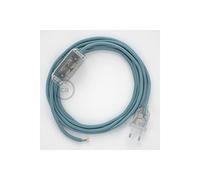 creative cables - Cablaggio per Lampada, Cavo RC53 Cotone Oceano 1,80 m. Scegli Il Colore dell'interuttore e della Spina. - Trasparente