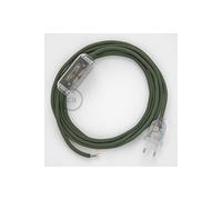 creative cables - Cablaggio per Lampada, Cavo RC63 Cotone Verde Grigio 1,80 m. Scegli Il Colore dell'interuttore e della Spina. - Trasparente