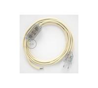 creative cables Cablaggio per Lampada, Cavo RM00 Effetto Seta Avorio 1,80 m. Scegli Il Colore dell'interuttore e della Spina. - Trasparente