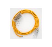 creative cables - Cablaggio per Lampada, Cavo RM10 Effetto Seta Giallo 1,80 m. Scegli Il Colore dell'interuttore e della Spina. - Trasparente