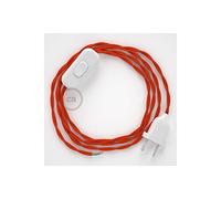 creative cables Cablaggio per Lampada, Cavo TM15 Effetto Seta Arancione 1,80 m. Scegli Il Colore dell'interuttore e della Spina. - Bianco