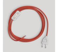 creative cables Cablaggio per Lampada, Cavo RM09 Effetto Seta Rosso 1,80 m. Scegli Il Colore dell'interuttore e della Spina. - Trasparente