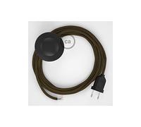 creative cables Cablaggio per piantana, Cavo RC13 Cotone Marrone 3 m. Scegli Il Colore dell'interruttore e della Spina. - Nero