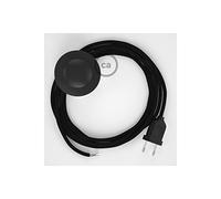 creative cables - Cablaggio per piantana, Cavo RM04 Effetto Seta Nero 3 m. Scegli Il Colore dell'interruttore e della Spina. - Nero