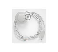 creative cables - Cablaggio per piantana, Cavo TC01 Cotone Bianco 3 m. Scegli Il Colore dell'interruttore e della Spina. - Bianco