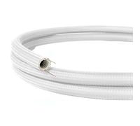 Creative-Cables Canalina passacavi modellabile linea Creative-Tube (20 mm Ø x 1 m, Bianco RM01) - Rivestimento in tessuto decorativo effetto seta
