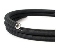 Creative-Cables Canalina passacavi modellabile linea Creative-Tube (20 mm Ø x 1 m, Nero RM04) - Rivestimento in tessuto decorativo effetto seta - Sicurezza e qualità certificata