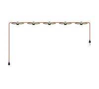 creative cables Catenaria Sistema Lumet 'Maioliche' da 7,5 m con Cavo Tessile, 5 portalampada e paralumi, Gancio e Spina Nera - Senza Lampadina, Maiolica Rosso - Verde