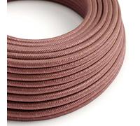 creative cables Cavo Elettrico Rotondo Rivestito in Cotone Marsala RX11-5 Metri, 2x0.75