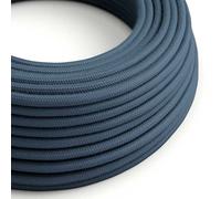 creative cables - Cavo Elettrico Rotondo Rivestito in Cotone Tinta Unita Grigio Pietra RC30-10 Metri, 2x0.75
