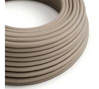 creative cables Cavo Elettrico Rotondo Rivestito in Cotone Tinta Unita Tortora RC43-10 Metri, 2x0.75