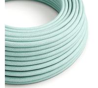 creative cables - Cavo Elettrico Rotondo Rivestito in Cotone Tinta Unita Verde Celadon RC18-20 Metri, 3x0.75
