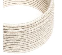 creative cables - Cavo Elettrico Rotondo Rivestito in Lino Naturale Neutro RN01-1 Metri, 3x0.75