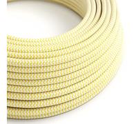 creative cables Cavo Elettrico Rotondo Rivestito in Tessuto Effetto Seta Zigzag Giallo RZ10-1 Metri, 2x0.75